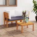 2-Seater Garden Sofa with Cushions Solid Acacia Wood vidaXL