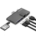 mbeat Edge Pro Multifunction USB-C Hub for Microsoft Surface Pro 5/6 Metal Grey (HDMI LAN USB 3.0 Hub Card Reader)
