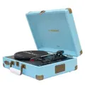 mbeat Woodstock 2 Sky Blue Retro Turntable Player with BT Receiver & Transmitter