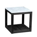 Belle Denver Marble & Timber Rectangular Side Table in Black