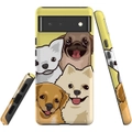 For Google Pixel 6 Case, Shielding Back Cover,Illustrated Puppies