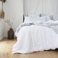 Bambury French Linen Quilt Cover Set - Ivory