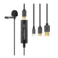 LAVMICRO+DC2M 2-PERSON DIGITAL LAVALIER MICROPHONE WITH LIGHTNING, USB-C & USB-A OUTPUT FOR IPHONE, IPAD, ANDROID DEVICES & COMPUTERS WITH HEADPHONE OUTPUT