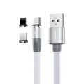 3 in 1 Magnetic Charging Cable Remax Android Micro USB Type C Lightning White