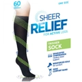 Sheer Relief Women Knee High 60 Denier Trouser Sock Stockings For Active Legs