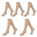 5 Pack Sheer Relief Trouser Sock For Active Legs Beige Women Knee High Stockings
