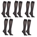 5 Pack Sheer Relief Trouser Sock For Active Legs Black Women Knee High Stockings