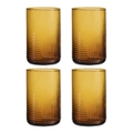 4pc Ladelle 410ml Savannah Ribbed Amber Highball Tumbler/Glass/Cup Cold Drinks