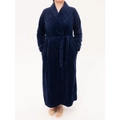 Ladies Givoni Navy Blue Long Length Wrap Dressing Gown Bath Robe (GL47)