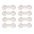 Cabinet Locks, 8pcs, White Lock Adhesive Child Kids Baby Safety Lock for Door Drawers Cupboard Proofing Latches Oven Toilet Fridge Cabinets Tape