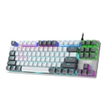 Altec Lansing RGB Gaming Keyboard with Metal Panel, Compact Mechanical Keyboard for PC, Computer, TKL 87 Keys, Grey/ White