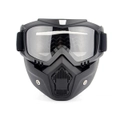 Motorcycle Helmet Riding Goggles Glasses With Removable Face Mask Detachable Fog-proof Warm Goggles-Clear