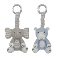 Living Textiles 2-pack Stroller Toy Hippo & Elephant