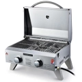 EUROGRILLE Portable BBQ Grill 2-Burner Gas Stove Oven Stainless Steel Barbecue Griller
