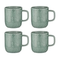 4pc 400ml Ladelle Heath Jade Embossed Porcelain Drinking Mug/Cup Hot Tea/Coffee