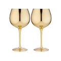 2pc Tempa Aurora 600ml Gin Stem Glass Cocktail/Water Juice Drinking Cup Gold