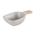 Ladelle Linear Texture Oyster 23cm Porcelain Dish Food Bowl w/ Serve Stick Small