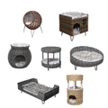 Pawz Rattan Pet Calming Bed Cat Puppy House Wicker Basket Kennel Non-toxic Large