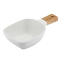 Ladelle Linear Texture White 23cm Porcelain Bowl Food Dish w/ Serve Stick Small