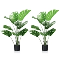 Costway 2Pack 1.2M Potted Artificial Monstera Faux Green Plant Indoor Office Home Floral Decor