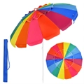 Costway 2.45M Outdoor Beach Umbrella Potable Tilting Sun Shade Parasol Shelter Canopy Oxford Fabric Garden Patio Multicolor