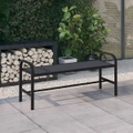 Garden Bench 124.5 cm Steel and WPC Black vidaXL