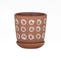Rogue Nila Plant Pot with Drainage Hole and Saucer Terracotta Flower Pot 14cm