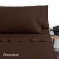 250TC Polyester Cotton Sheet Set Single Chocolate 4 Different Color Available
