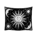 T34 150*130cm Black and White Sun and Moon Print Hanging Cloth Wall Background Tapestry for Bedroom Living Room Decoration