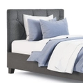 Costway Single Wall-Mounted Bed Head Headboard Upholstered Bed Head Button Linen Fabric Grey
