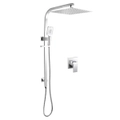 ACA WELS 12'' Shower Head Set with Mixer Tap 3-MODE Handheld Wall Rail Diverter Square Chrome