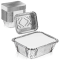 540 x SMALL FOIL CONTAINERS WITH LIDS 14x12x5cm Food Storage Takeaway Box Pantry