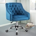 ALFORDSON Velvet Office Chair Computer Swivel Chairs Armchair Work Study Seat Blue Adult Kids