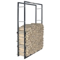 Firewood Rack Black 80x25x150 cm Steel vidaXL
