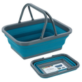 COLLAPSIBLE CARRY BASKET 10L [6 Pack] TEAL Portable Dish Tub Foldable Sink Tray Foldaway Wash Basin Space Saving Portable Tub for Camping Outdoor