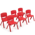 Costway 6x Kids Plastic Chair Toddler Study Playing Activity Chair Children Furniture Outdoor Red