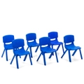 Costway 6x Kids Plastic Chair Toddler Study Playing Activity Chair Children Furniture Outdoor Blue