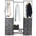 Costway Clothes Coat Rack Dressing Hanging Shelf Garment Shoe Storage Stand w/8 Drawers