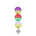 BALL & BELL BIRD TOY 16x5cm [24 Pack] Cage Hanging Toy Interactive Play Plastic Toy Foraging Chewing Climbing Exercise Activity Swing Bells Stimulate