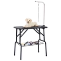Adjustable Dog Grooming Table with 1 Loop and Basket vidaXL