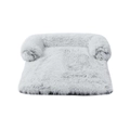 Charlie's Shaggy Faux Fur Bolster Sofa Protector Calming Dog Bed Arctic White (Small, Large,XX Large)