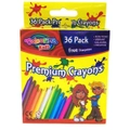 24 x KIDS COLOURING CRAYON SET 36-Count - Washable Non Toxic Bulk Crayon Drawing