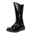 Fly London Patent Leather Waterproof Boots with Buckle Trim