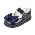 Baypods First Walker Shoe with Front Bow in Faux Patent Leather