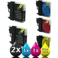 5 Pack Brother LC67 Compatible Ink Cartridge 2BK+1C+1M+1Y