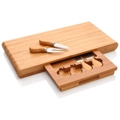 Stanley Rogers Cheese Board 5pc Set - Large Bamboo Chopping Block + Cutlery