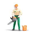 Bruder Bworld 11cm Forestry Worker Figurine Man w/Helmet/Motor Saw/Canister 4y+
