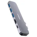 Mbeat Elite Mini Dual HDMI USB-C Mobile Hub/Adapter for MacBook Pro Space Grey