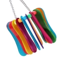 PARROT HANGING RAINBOW POPSICLE TOYS 20x10cm [6 Pack] Pet Birds Wood Swing Play Climbing Perch Stand Comfort Interactive Chewing Foraging Play Toy
