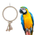 12 x PARROT HANGING LARGE JUTE RING TOYS 25CM - Pet Bird Rope RIng Swing Play Climbing Perch Stand Comfort Interactive Chewing Foraging Play Toy